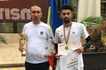 Andrei Dorin Rusu alături de antrenorul Cristian Prâsneac