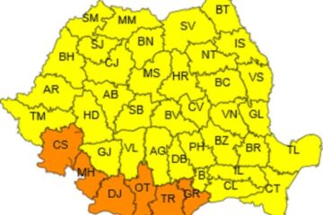 Cod galben de vreme rea până miercuri seara