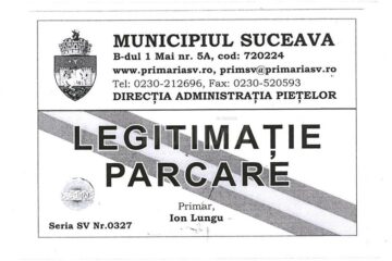 Legitimația de parcare a inspectorului ANAF, emisă de Primăria Suceava