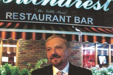 Vasile Bădăluță, în fața ultimului restaurant pe care l-a avut în New York