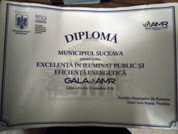 Municipiul Suceava a primit Trofeul de Excelență în Administrație, pentru „iluminat public și eficiență energetică”