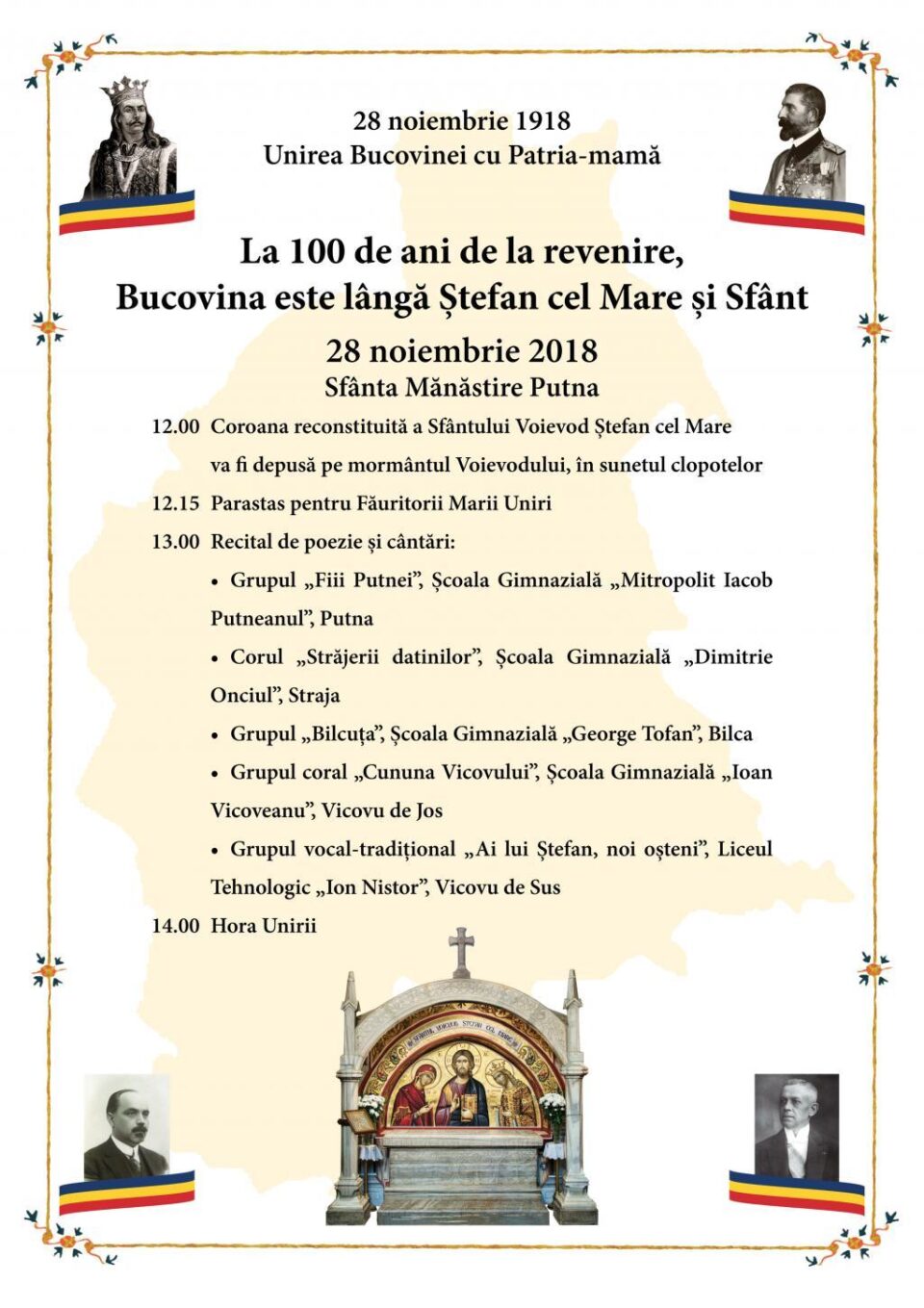 „La 100 de ani de la revenire, Bucovina este lângă Ștefan cel Mare și Sfânt”