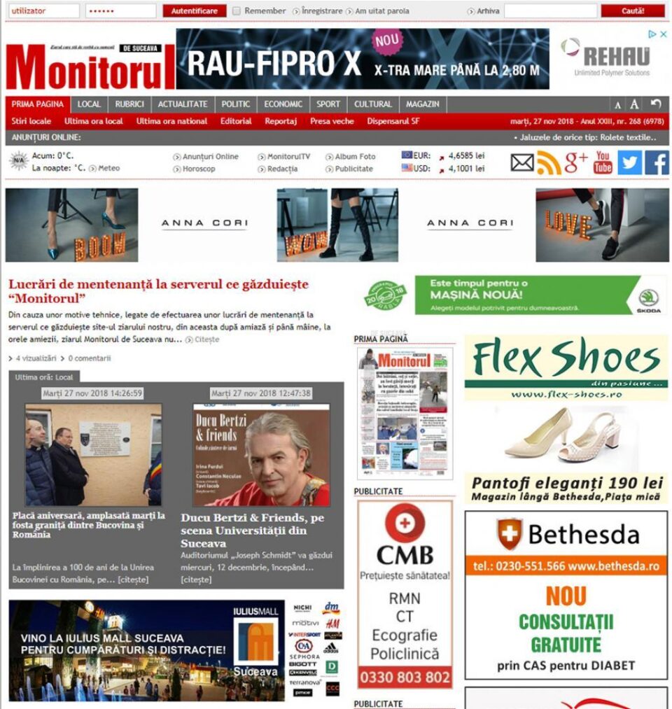 Lucrări de mentenanță la serverul ce găzduiește “Monitorul”