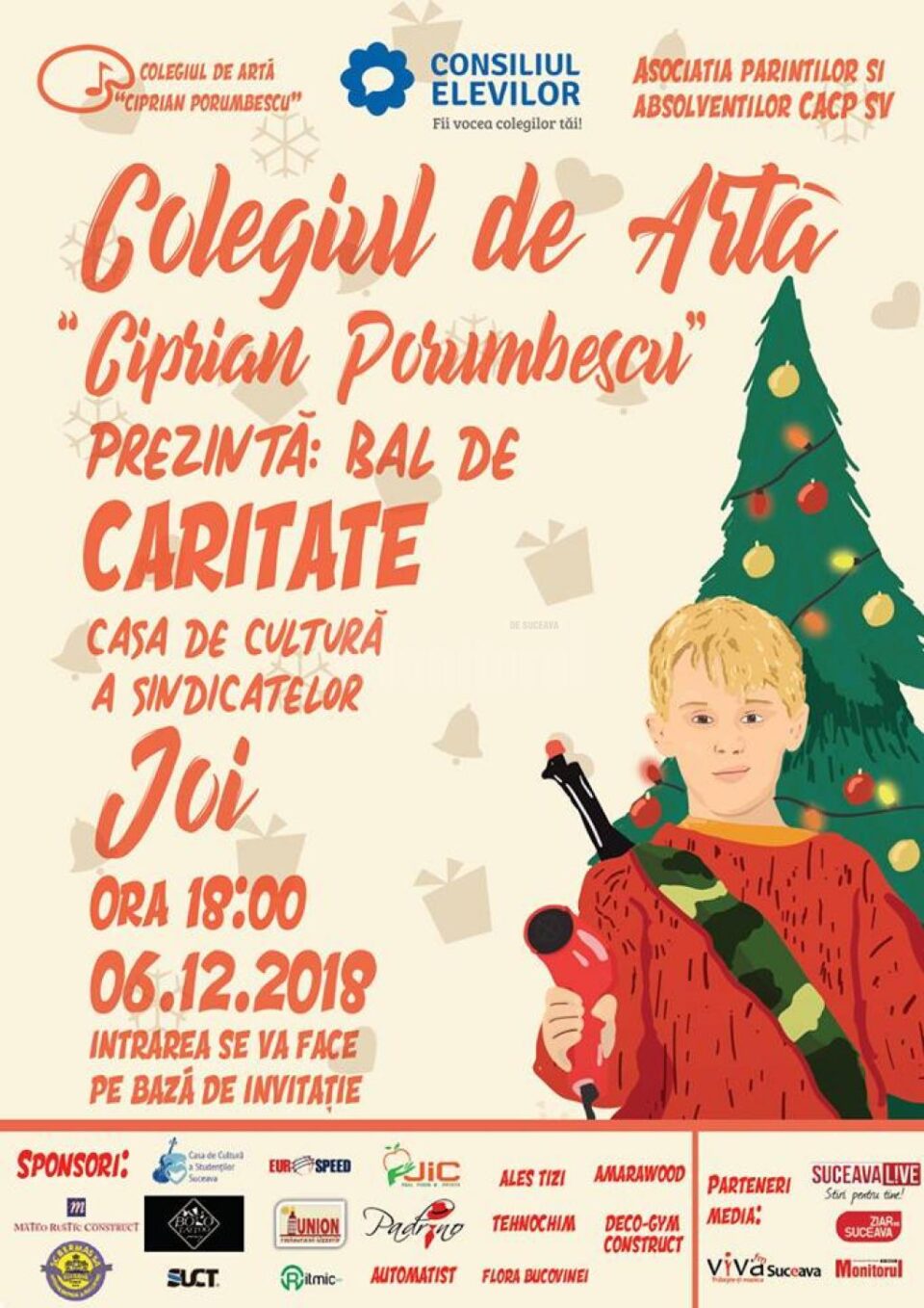 Elevii Colegiului de Artă organizează un bal de caritate pentru a ajuta un băiețel bolnav