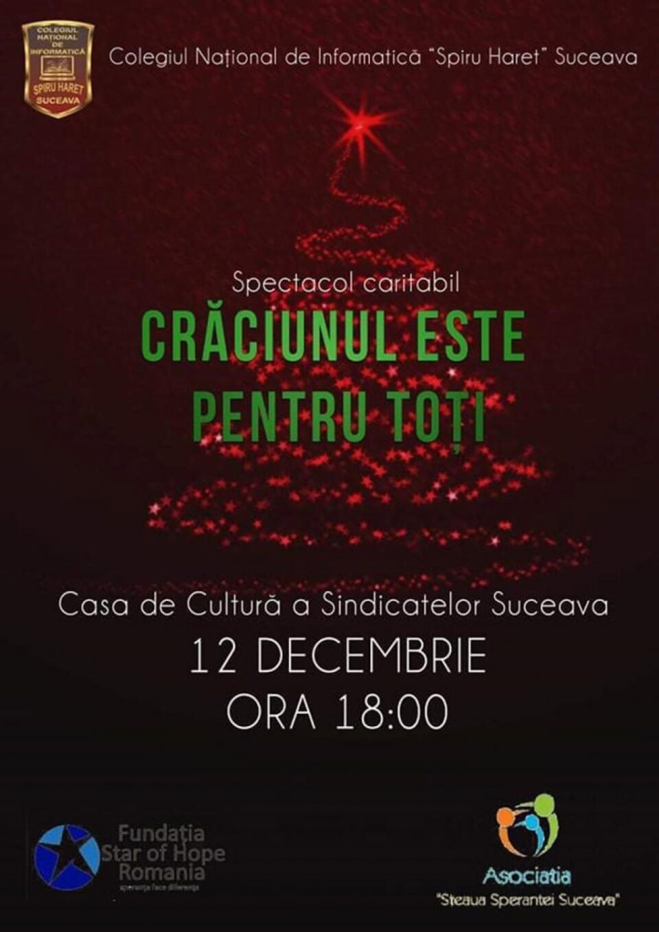 Spectacol caritabil, organizat de elevii Colegiului „Spiru Haret”