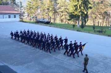 Elevii Colegiului Național Militar din Câmpulung au participat anul acesta, în premieră, la parada militară de la București Foto: Alexandru Helerea