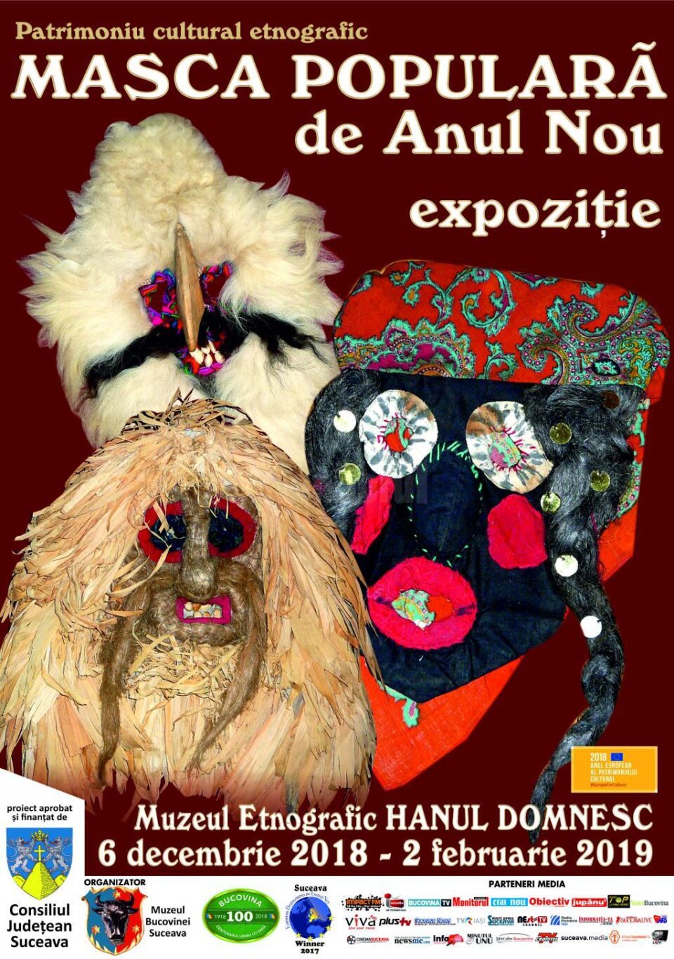 Expoziția „Patrimoniu cultural etnografic - Masca populară de Anul Nou”, la Hanul Domnesc