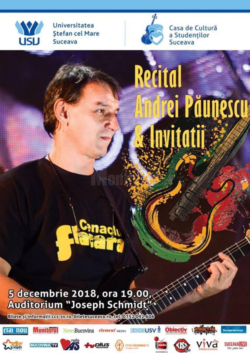 Recital Andrei Păunescu și invitații, miercuri, la USV
