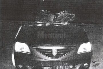 Autoturismul care l-a lovit pe biciclist a fost grav avariat