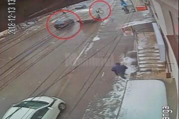 Una dintre imaginile care surprind momentul accidentului