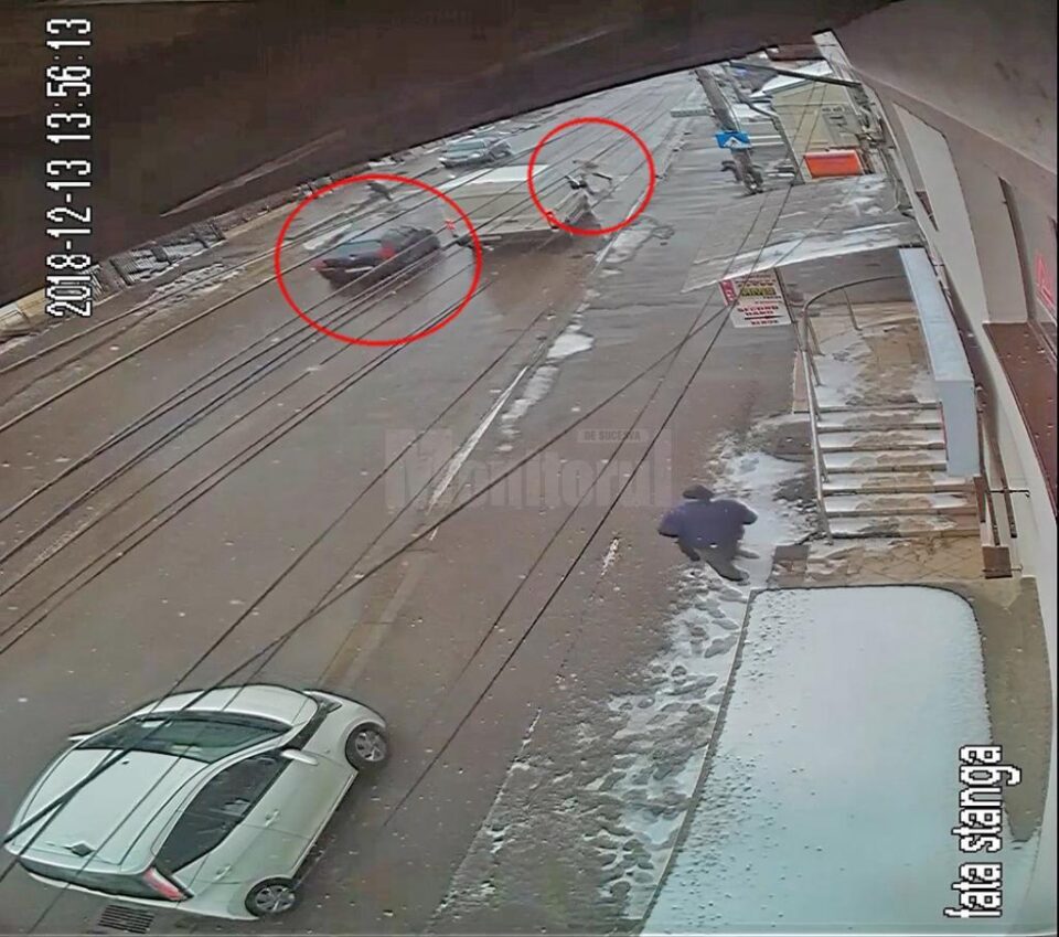 Una dintre imaginile care surprind momentul accidentului