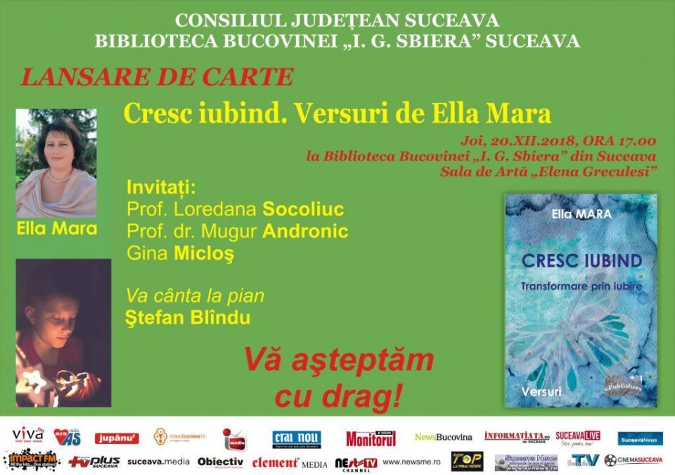 Lansarea cărții „Cresc iubind. Transformare prin iubire”, de Ella Mara