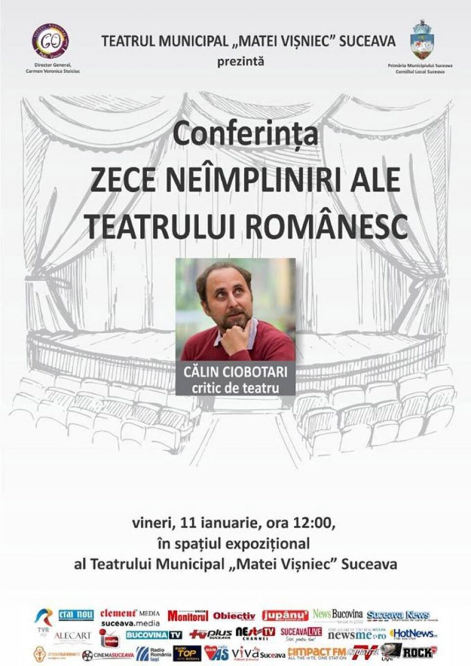 „Zece neîmpliniri ale Teatrului Românesc”, la Teatrul „Matei Vișniec”