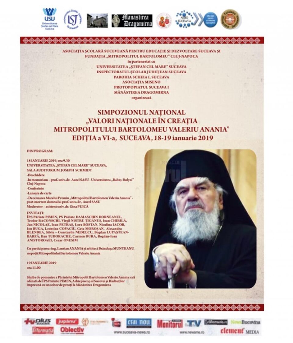 Simpozionul Național ,,Valori Naționale în creația Mitropolitului Bartolomeu Valeriu Anania”, la USV Simpozionul Național ,,Valori Naționale în creația Mitropolitului Bartolomeu Valeriu Anania”, la USV
