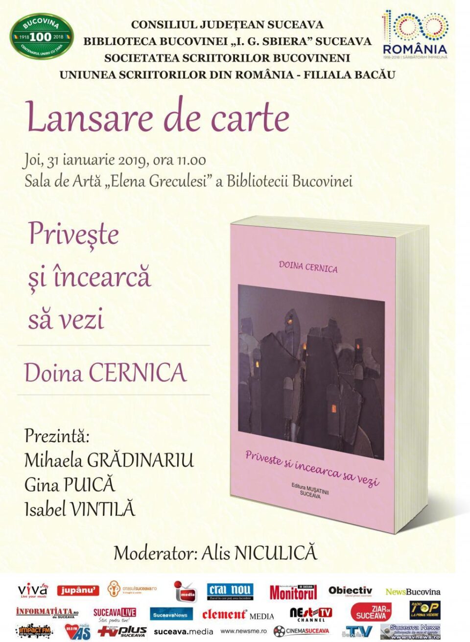 Lansarea cărții „Privește și încearcă să vezi”, de Doina Cernica