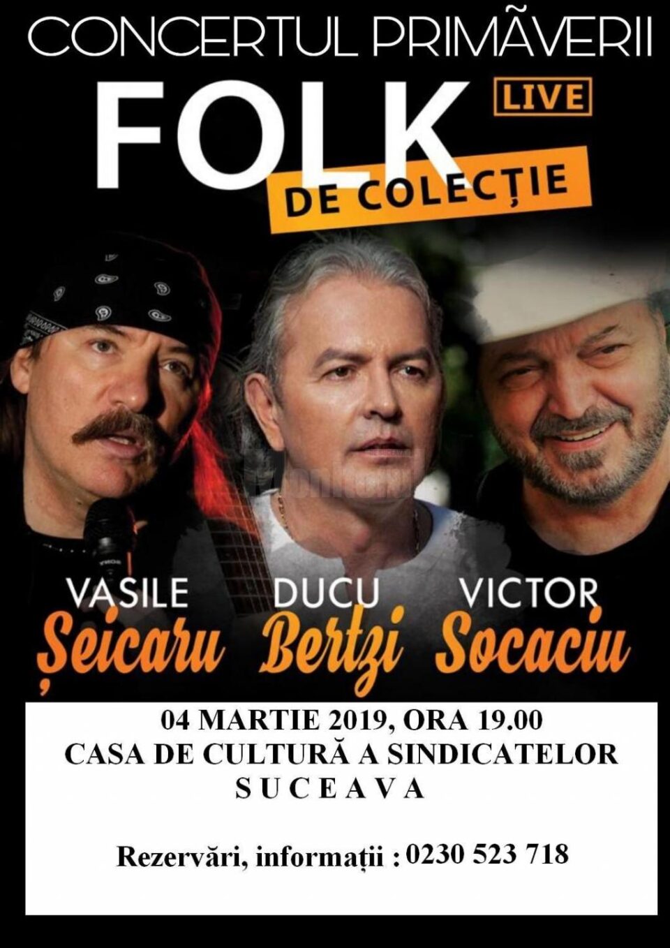 Vasile Șeicaru, Ducu Bertzi și Victor Socaciu, în concert la Casa de Cultură a Sindicatelor Suceava Vasile Șeicaru, Ducu Bertzi și Victor Socaciu, în concert la Casa de Cultură a Sindicatelor Suceava