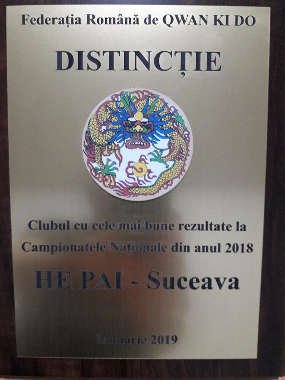 Distincția primită de clubul He Pai Suceava