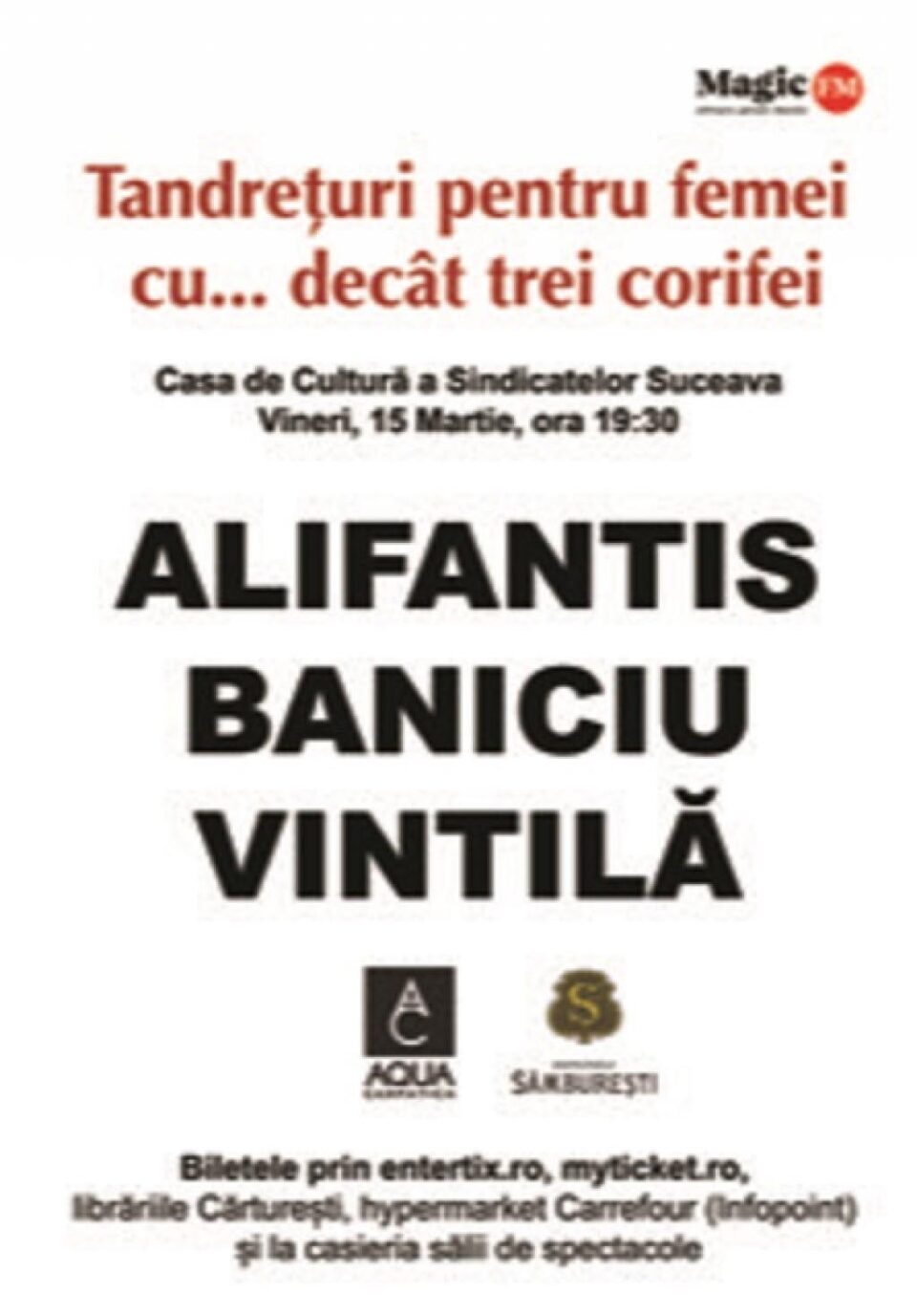 Nicu Alifantis, Mircea Baniciu și Mircea Vintilă, pe scena Casei de Cultură Suceava Nicu Alifantis, Mircea Baniciu și Mircea Vintilă, pe scena Casei de Cultură Suceava