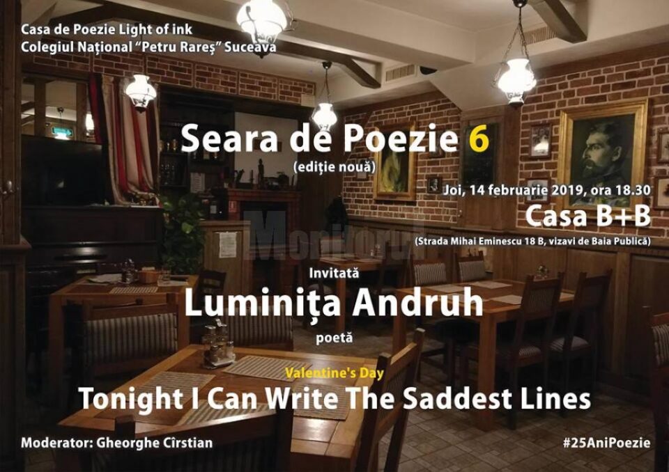 „Seară de poezie”, alături de poeta Luminița Andruh