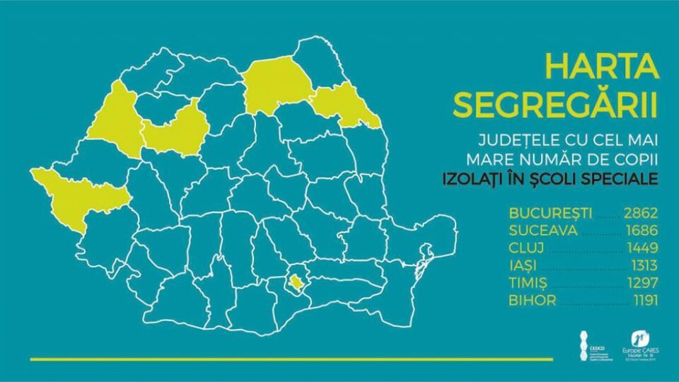 Situația elevilor cu CES la nivel național. Sursa: Centrul European pentru Drepturile Copiilor cu Dizabilități