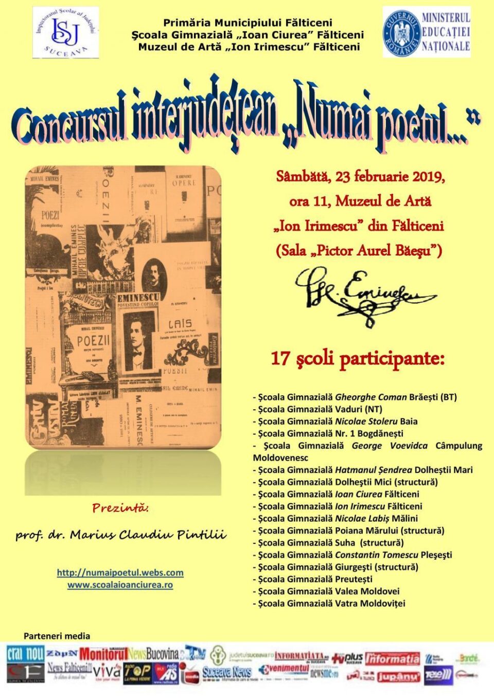 Concursul interjudețean „Numai poetul...”