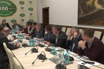 Întâlnirea dintre Gheorghe Flutur, președintele CJ Suceava, primarii orașelor și municipiilor din județul Suceava care au spitale în subordine și managerii acestor unități medicale