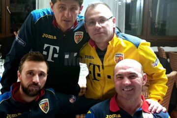 Ciprian Anton, alături de foștii internaționali Belodedici, Sânmărtean și Vlădoiu la ședința FRF-AJF