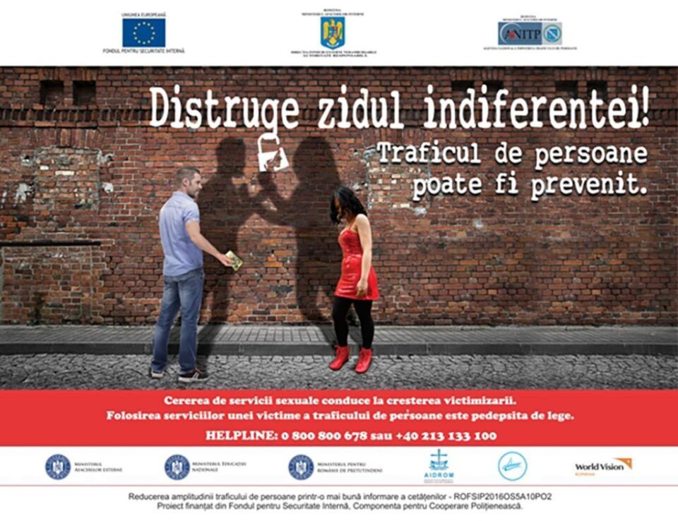 Distruge zidul indiferenței! Traficul de persoane poate fi prevenit