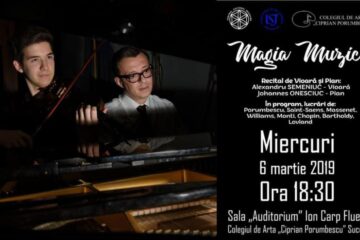„Magia muzicii” - recital de vioară și pian, miercuri, la Colegiul de Artă