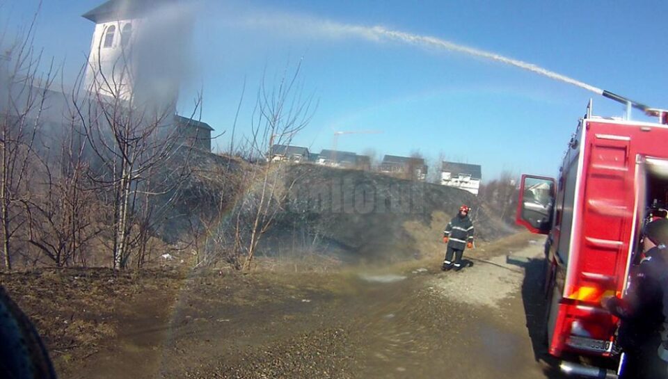 Incendiu de vegetație în preajma Mănăstirii Zamca