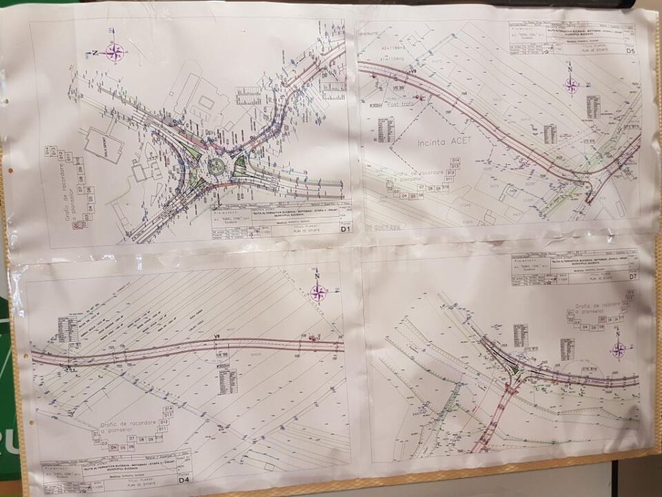 Proiectul rutei ocolitoare care va deservi noul pod peste apa Sucevei