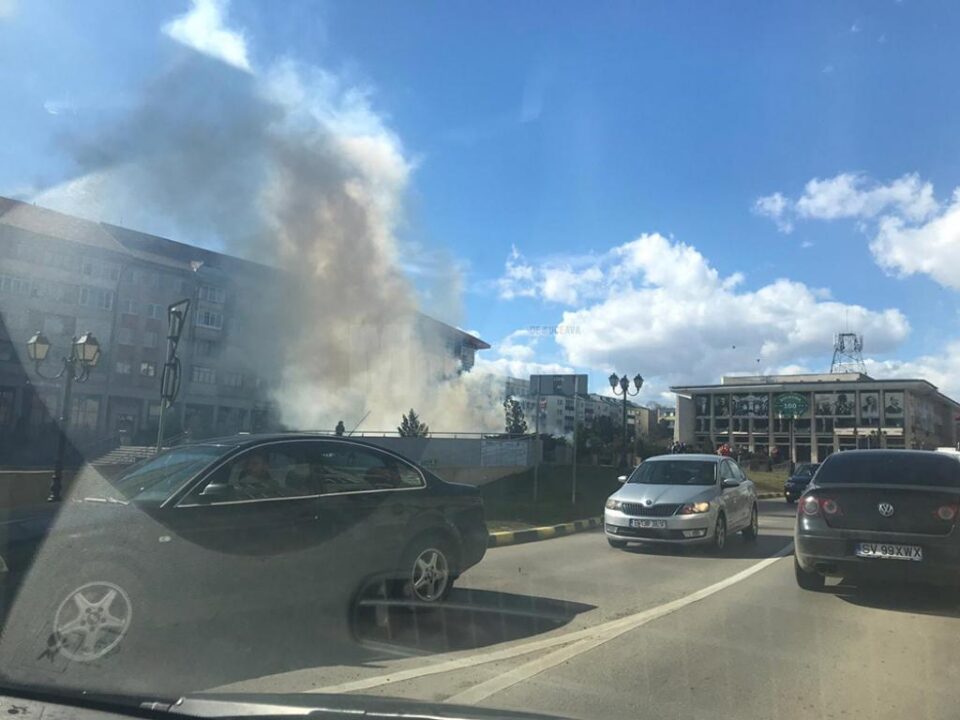 Incendiul a fost stins în urma intervenției unui echipaj al pompierilor