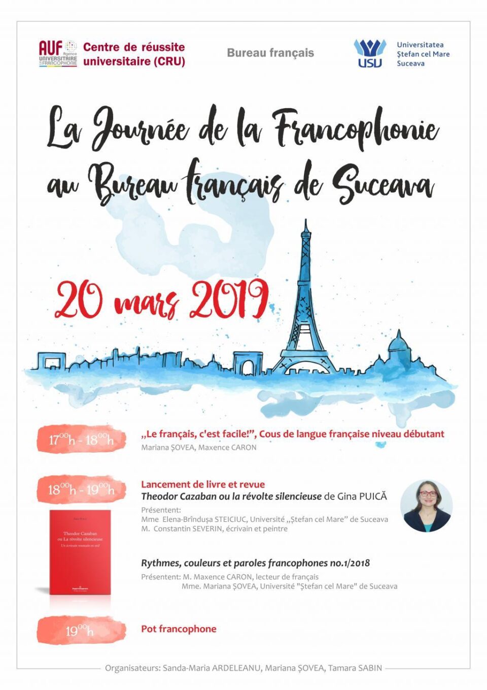 Lansare de carte și revistă la Biroul Francez, de Ziua Internațională a Francofoniei Lansare de carte și revistă la Biroul Francez, de Ziua Internațională a Francofoniei