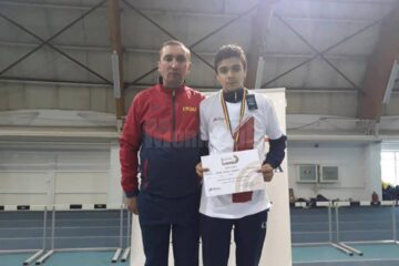 Petru Robert Kore, împreună cu antrenorul Cristian Prâsneac