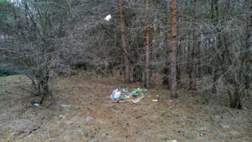 Paturi și canapele vechi se descompun acum în natură, printre sticle și doze metalice