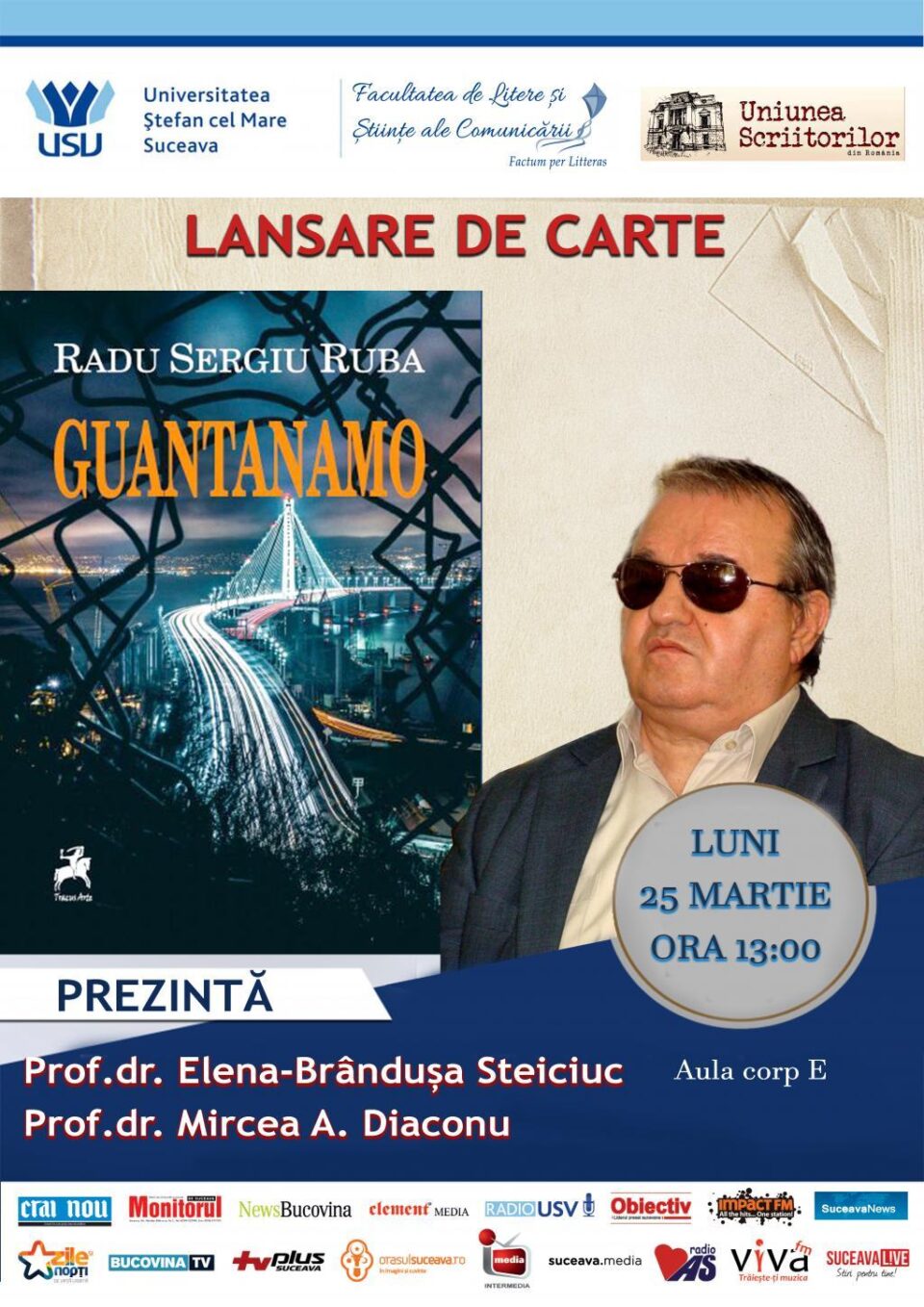 Scriitorul Radu Sergiu Ruba, la Universitatea „Ștefan cel Mare” din Suceava Scriitorul Radu Sergiu Ruba, la Universitatea „Ștefan cel Mare” din Suceava