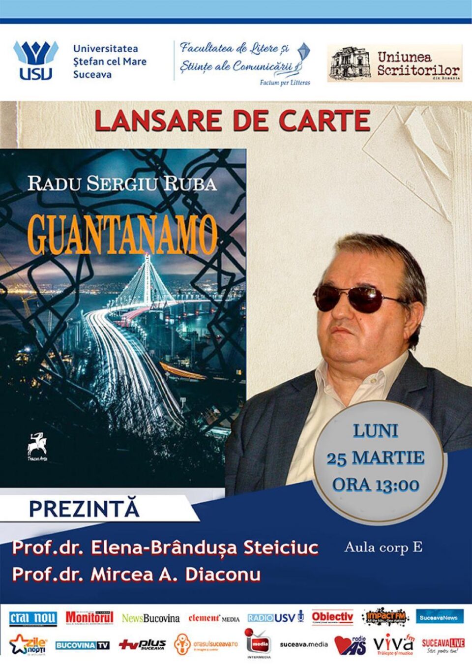 Lansare de carte a scriitorului Radu Sergiu Ruba, la Universitatea „Ștefan cel Mare”