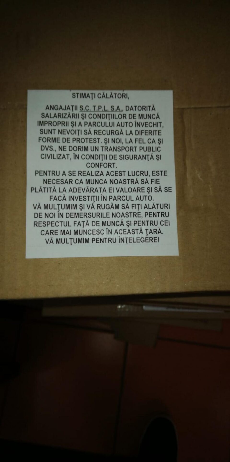 Salariații de la Transport Public Local Suceava, în grevă japoneză