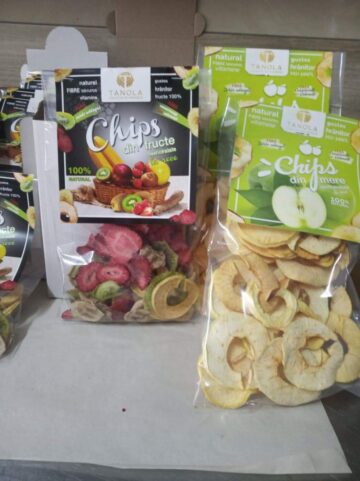 Chipsuri de fructe, produse prin uscare la rece