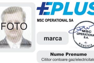 Angajații companiei de citire a contoarelor de energie și gaze naturale pot fi recunoscuți după brandul EPlus care se regăsește pe legitimațiile de serviciu