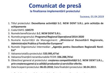 Dezvoltarea activității S.C. NEW DENT S.R.L. prin achiziția de echipamente