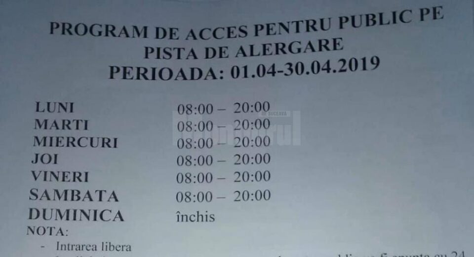 Liber la alergat pe Stadionul Areni, de la 1 aprilie