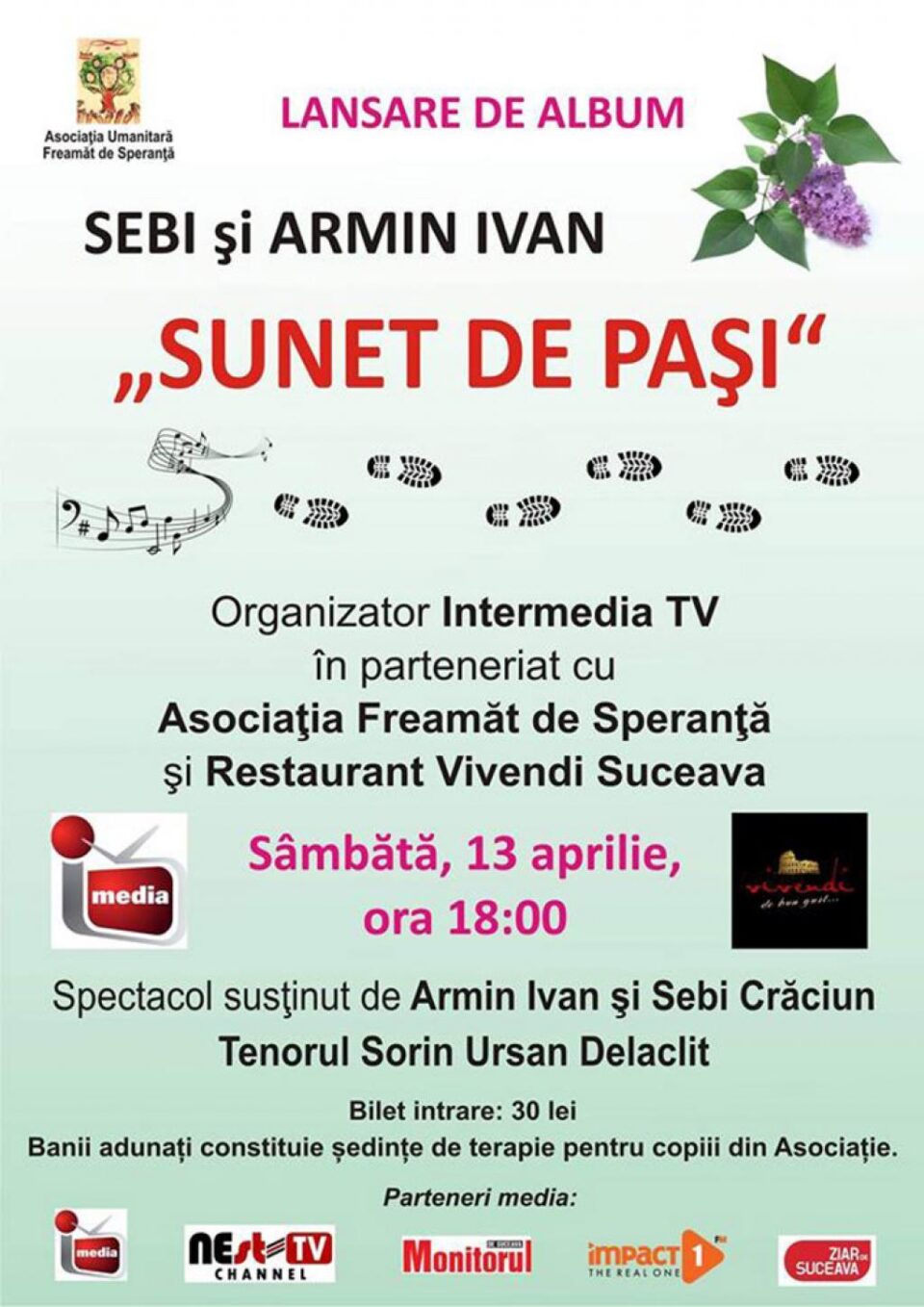 Albumul „Sunet de pași”, de Sebi Crăciun și Armin Ivan, va fi lansat la Suceava
