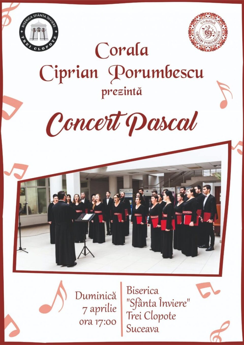 Concert Pascal la Biserica ”Sfânta Înviere”, susținut de Corala „Ciprian Porumbescu”