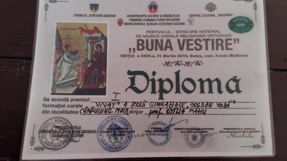 Trofeul Festivalului-Concurs Național "Buna Vestire", câștigat de Corala „Universitas” din Iași