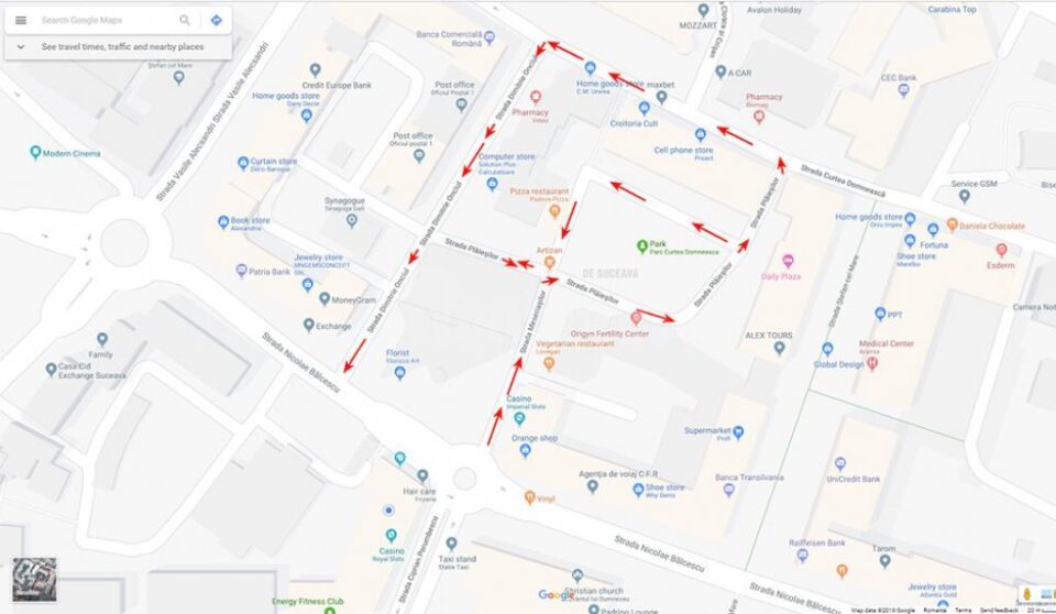 Harta sensurilor unice din centrul Sucevei