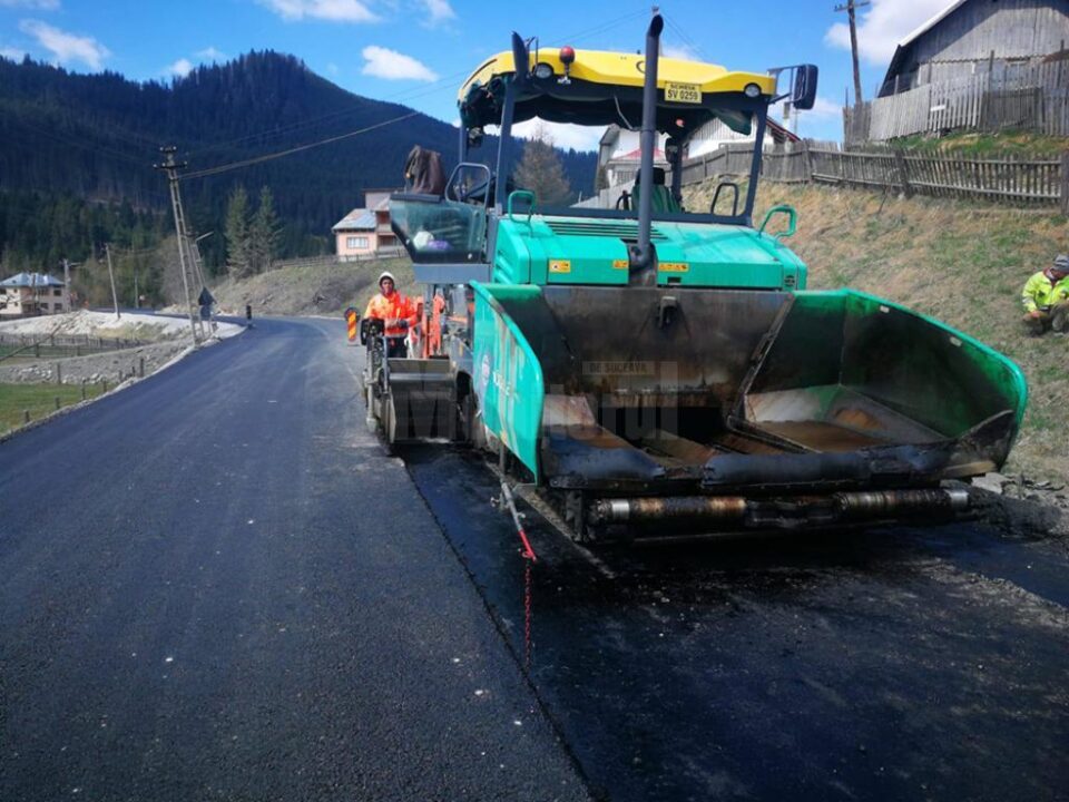 Așternerea stratului de binder pe DN 18, Botoș
