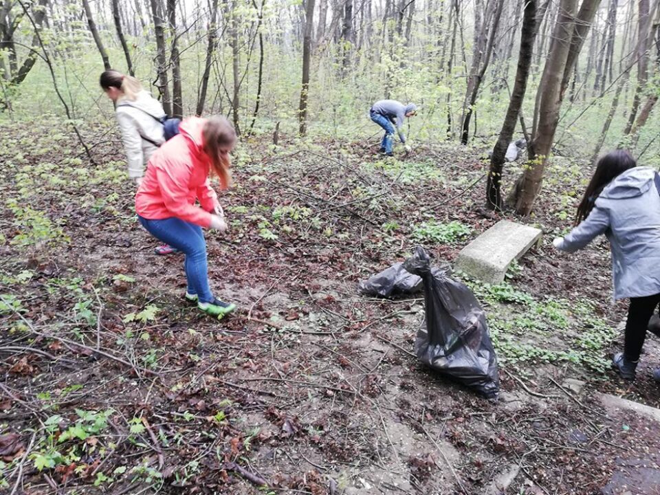 Voluntarii au strâns aproximativ 50 de saci de deșeuri, în special sticle și materiale plastice
