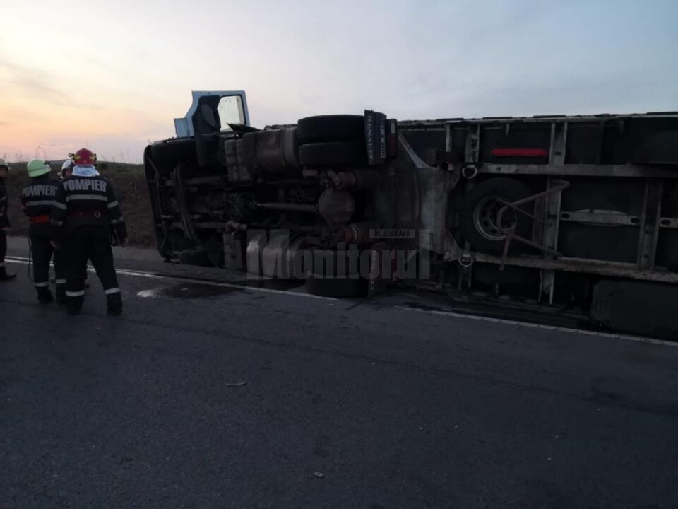 Pompierii militari l-au extras pe șoferul turc