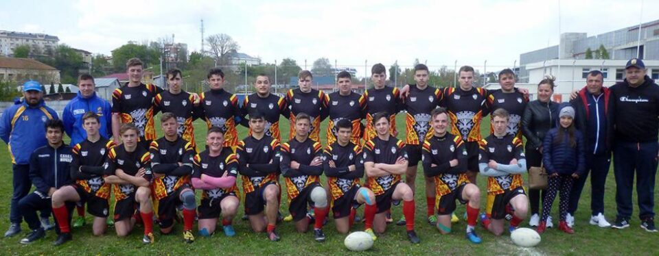 Echipa de rugby CSS Gura Humorului după meciul de la Galați